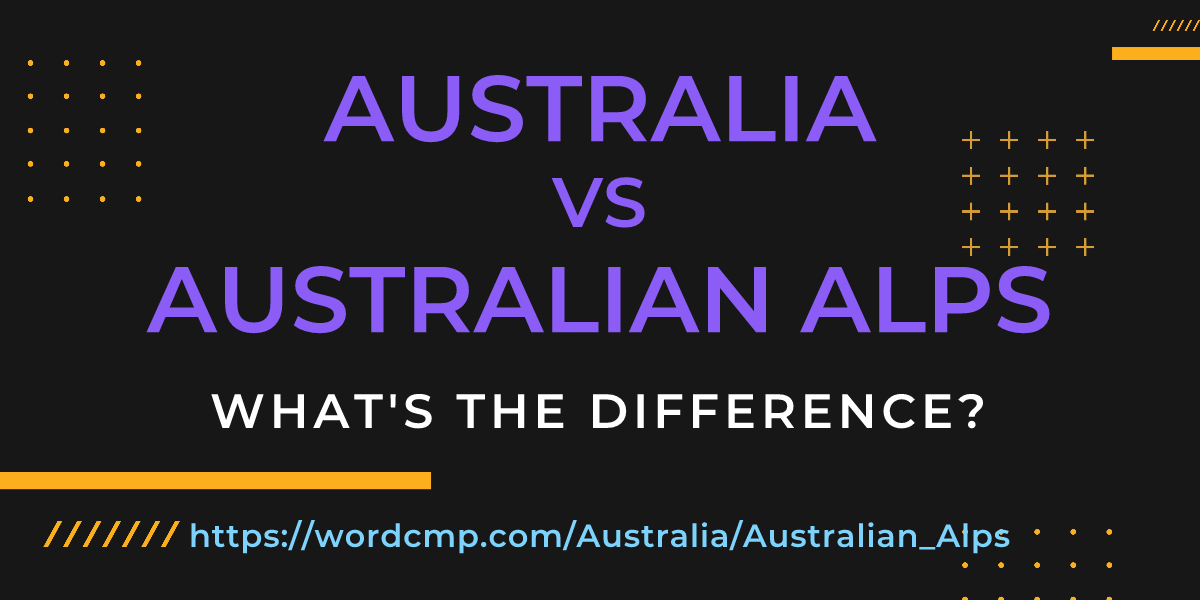 Difference between Australia and Australian Alps