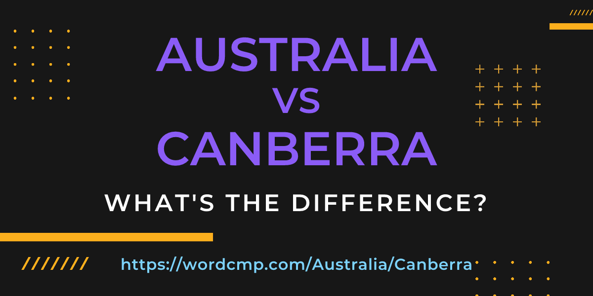 Difference between Australia and Canberra