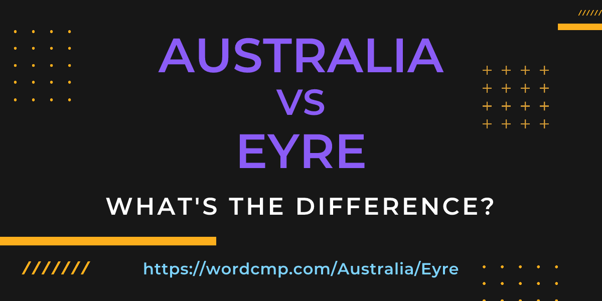 Difference between Australia and Eyre