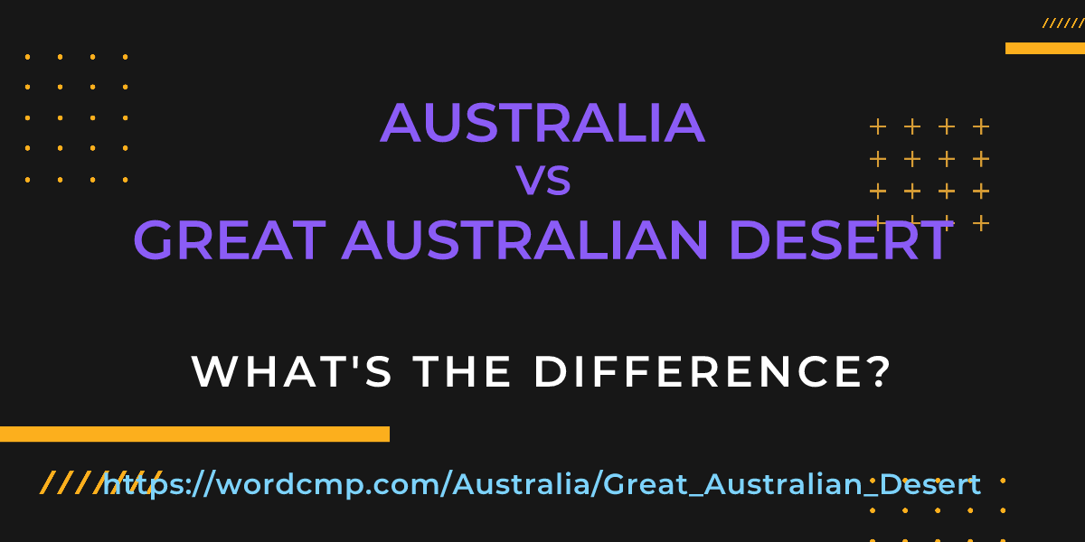Difference between Australia and Great Australian Desert
