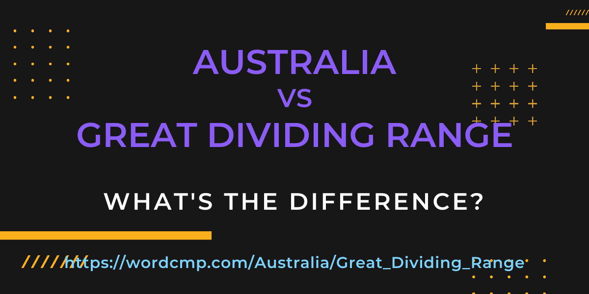 Difference between Australia and Great Dividing Range