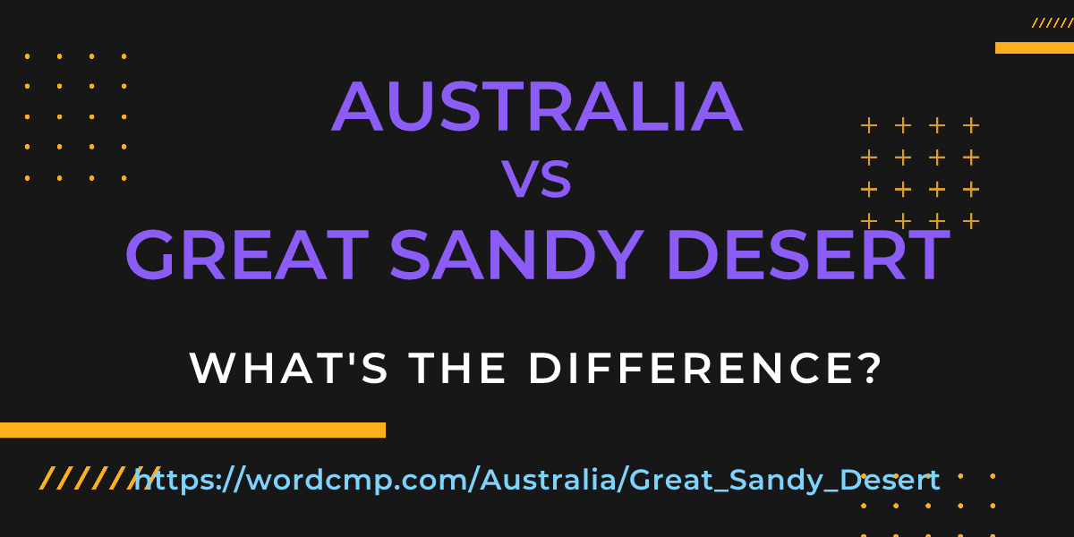 Difference between Australia and Great Sandy Desert
