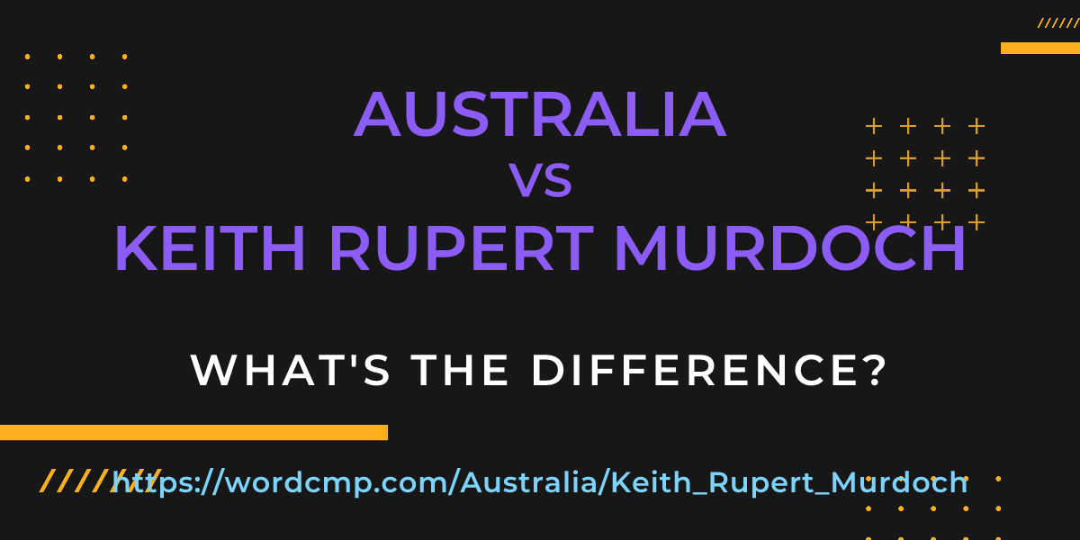 Difference between Australia and Keith Rupert Murdoch
