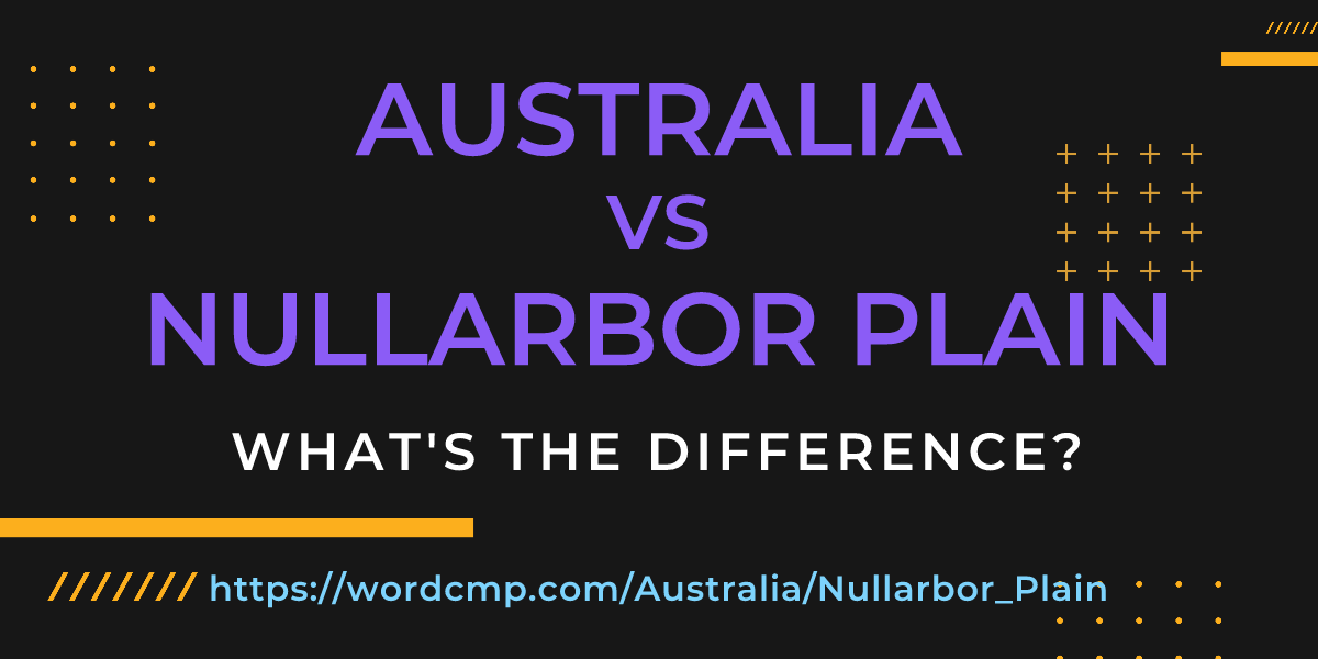 Difference between Australia and Nullarbor Plain