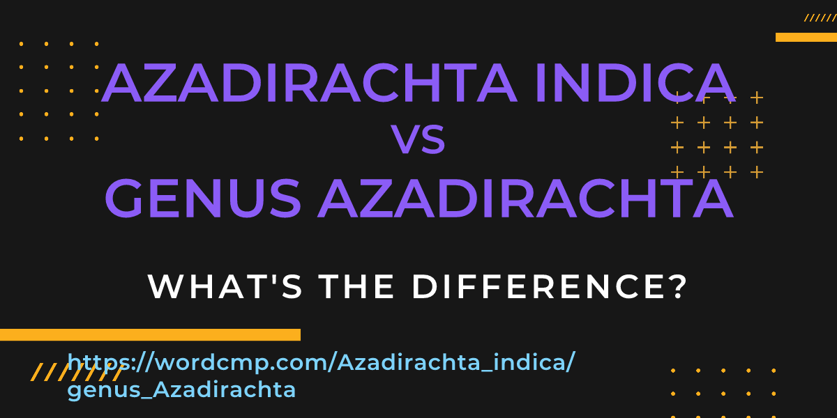 Difference between Azadirachta indica and genus Azadirachta