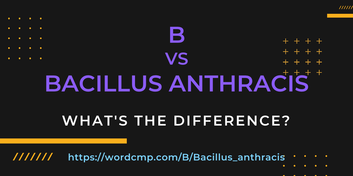Difference between B and Bacillus anthracis