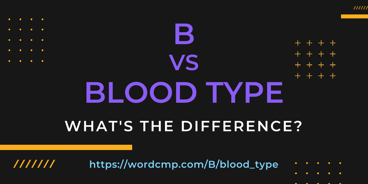 Difference between B and blood type