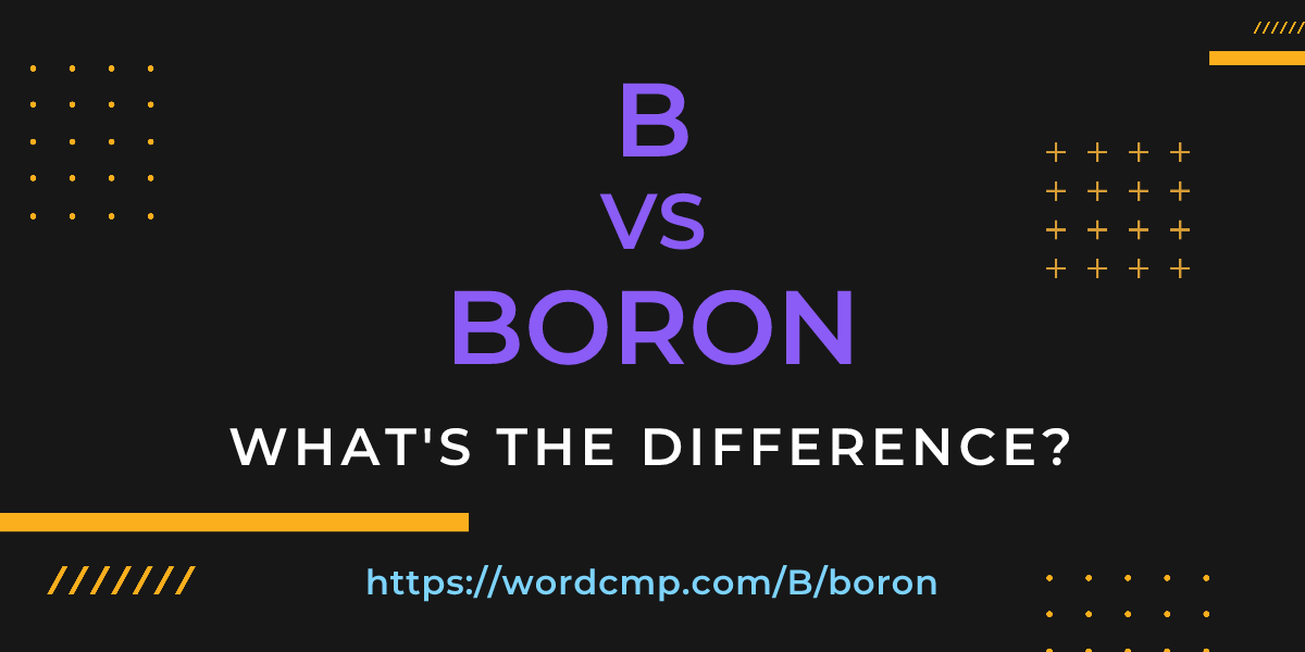 Difference between B and boron