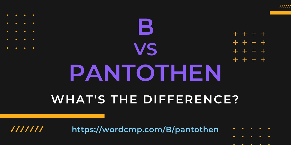 Difference between B and pantothen