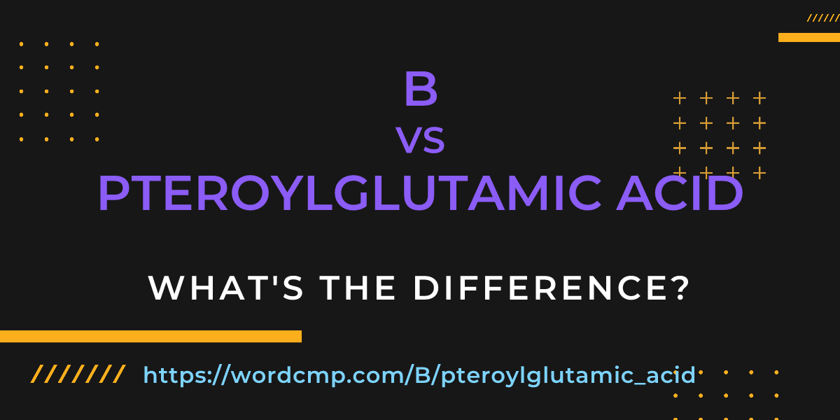 Difference between B and pteroylglutamic acid