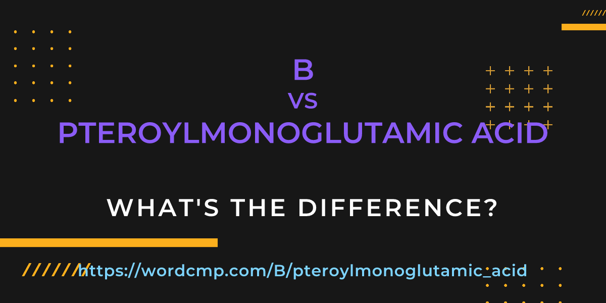 Difference between B and pteroylmonoglutamic acid