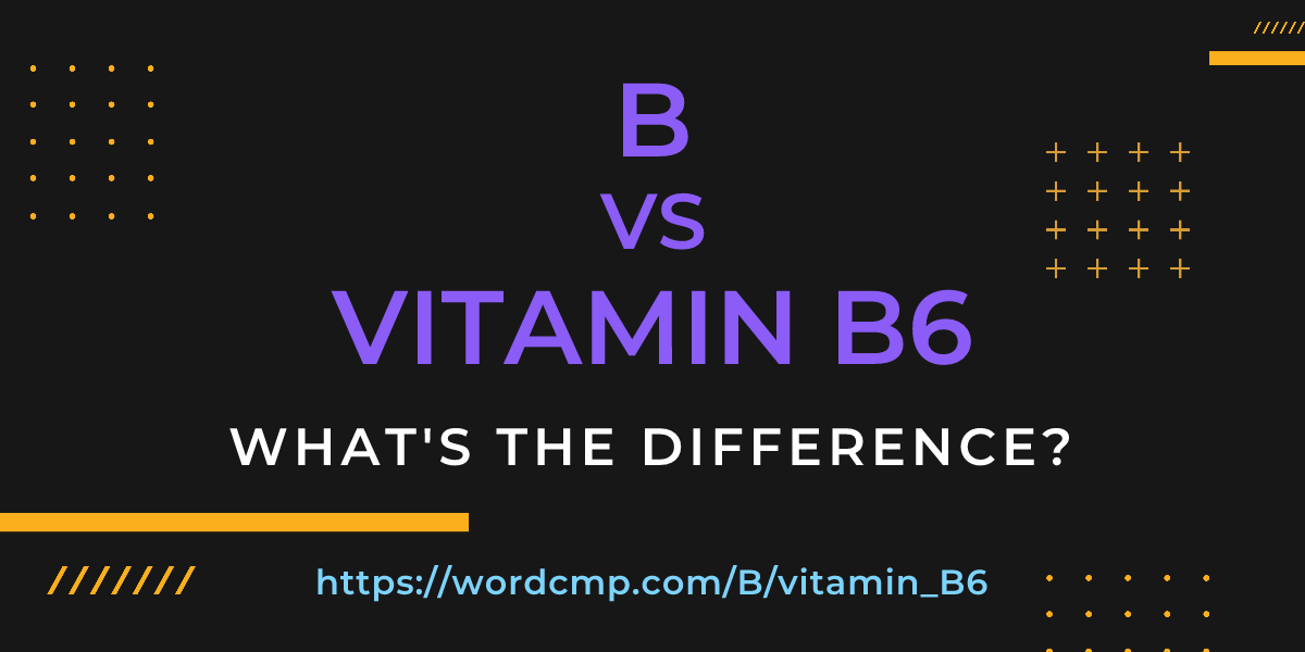 Difference between B and vitamin B6