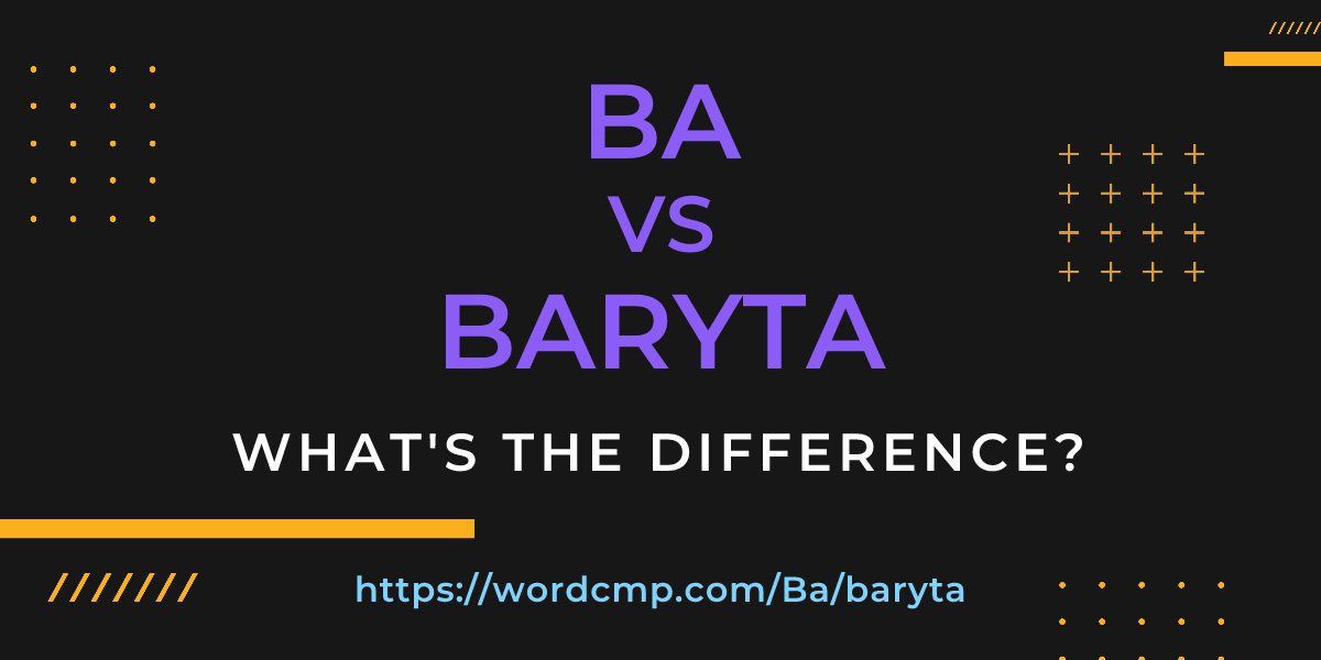 Difference between Ba and baryta