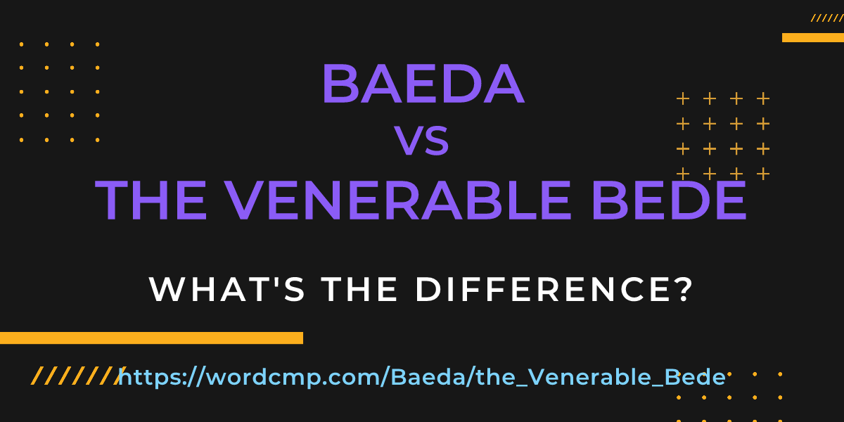 Difference between Baeda and the Venerable Bede