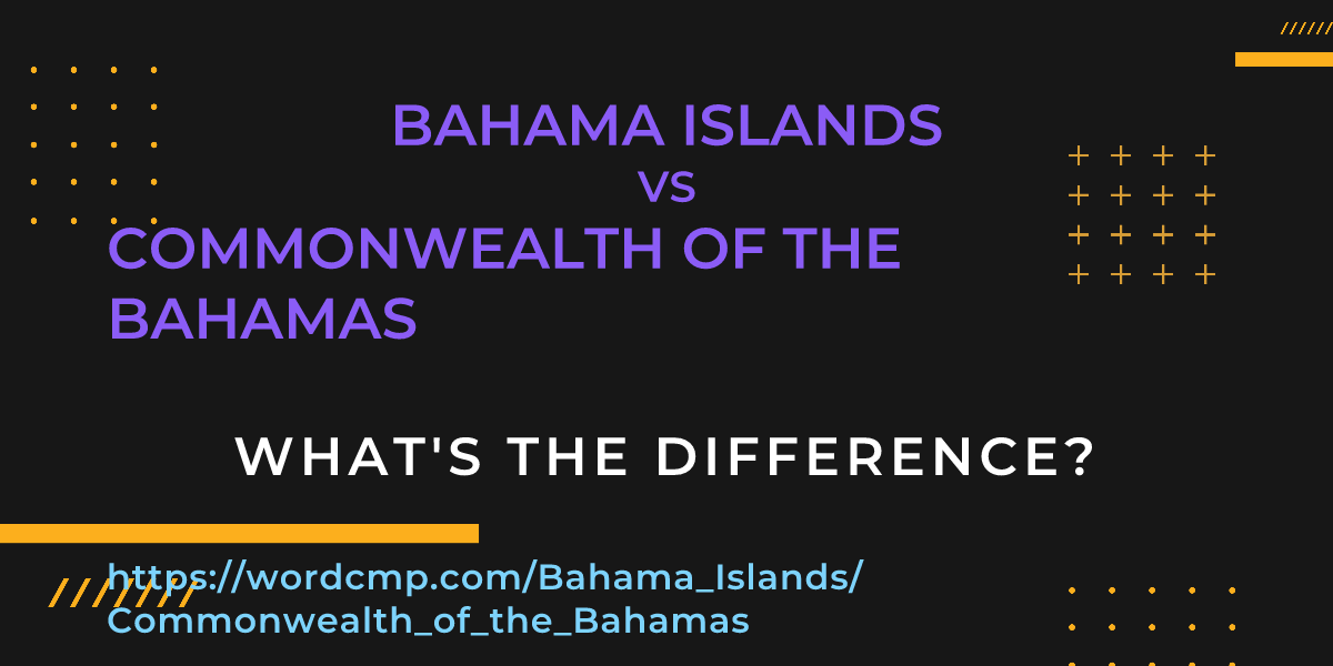 Difference between Bahama Islands and Commonwealth of the Bahamas