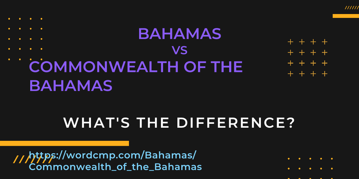Difference between Bahamas and Commonwealth of the Bahamas