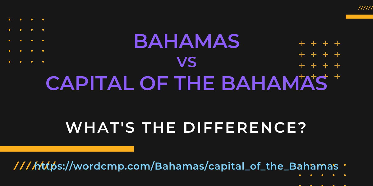 Difference between Bahamas and capital of the Bahamas