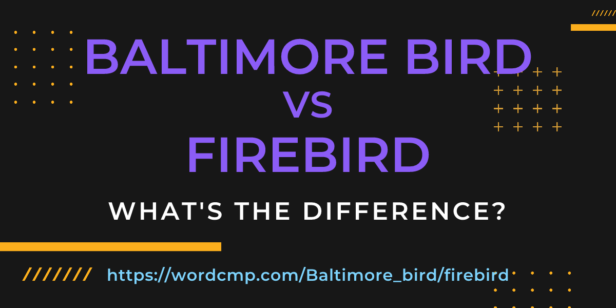 Difference between Baltimore bird and firebird