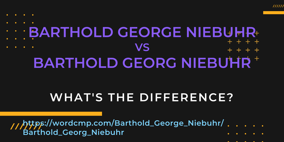 Difference between Barthold George Niebuhr and Barthold Georg Niebuhr