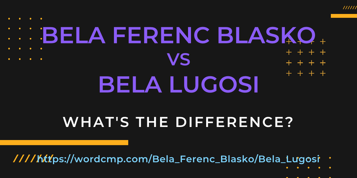 Difference between Bela Ferenc Blasko and Bela Lugosi