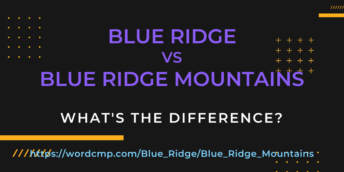Difference between Blue Ridge and Blue Ridge Mountains