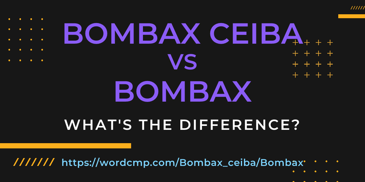 Difference between Bombax ceiba and Bombax