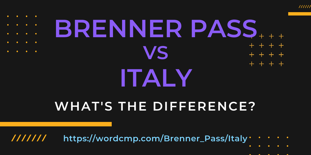 Difference between Brenner Pass and Italy