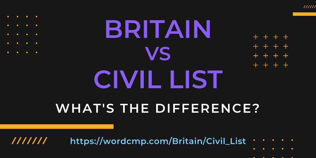 Difference between Britain and Civil List