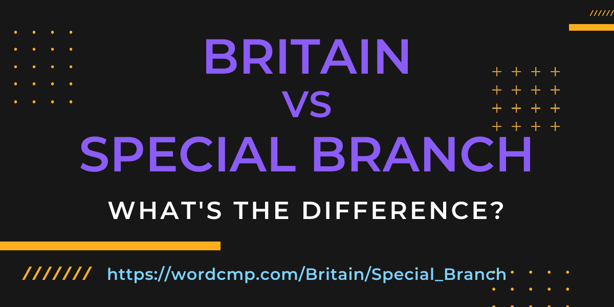 Difference between Britain and Special Branch