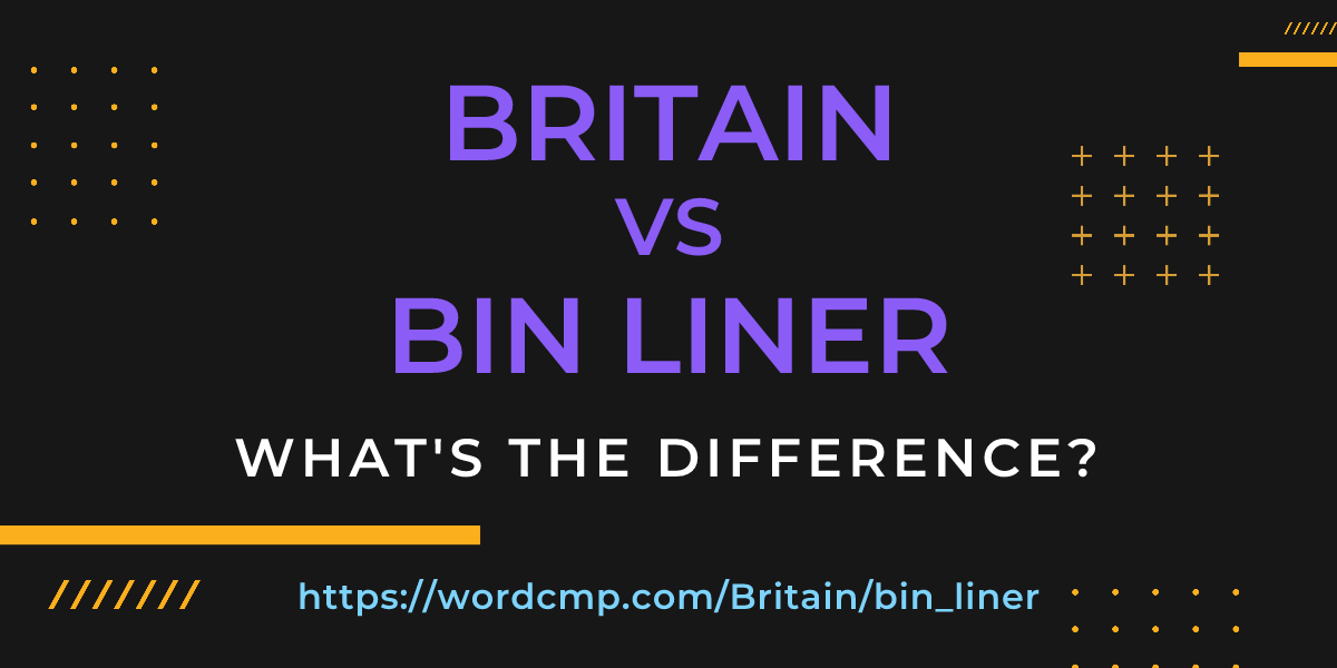 Difference between Britain and bin liner