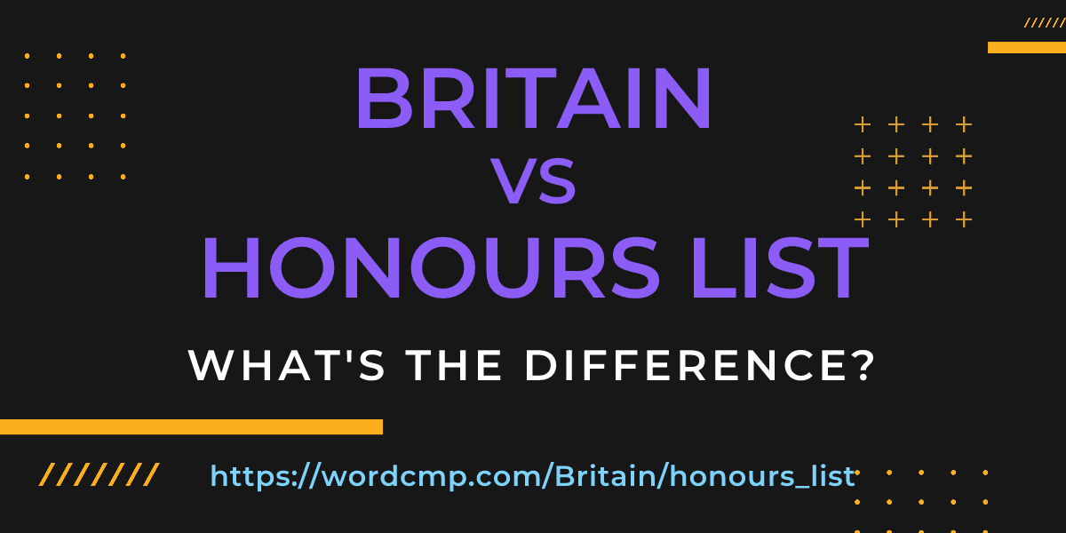 Difference between Britain and honours list