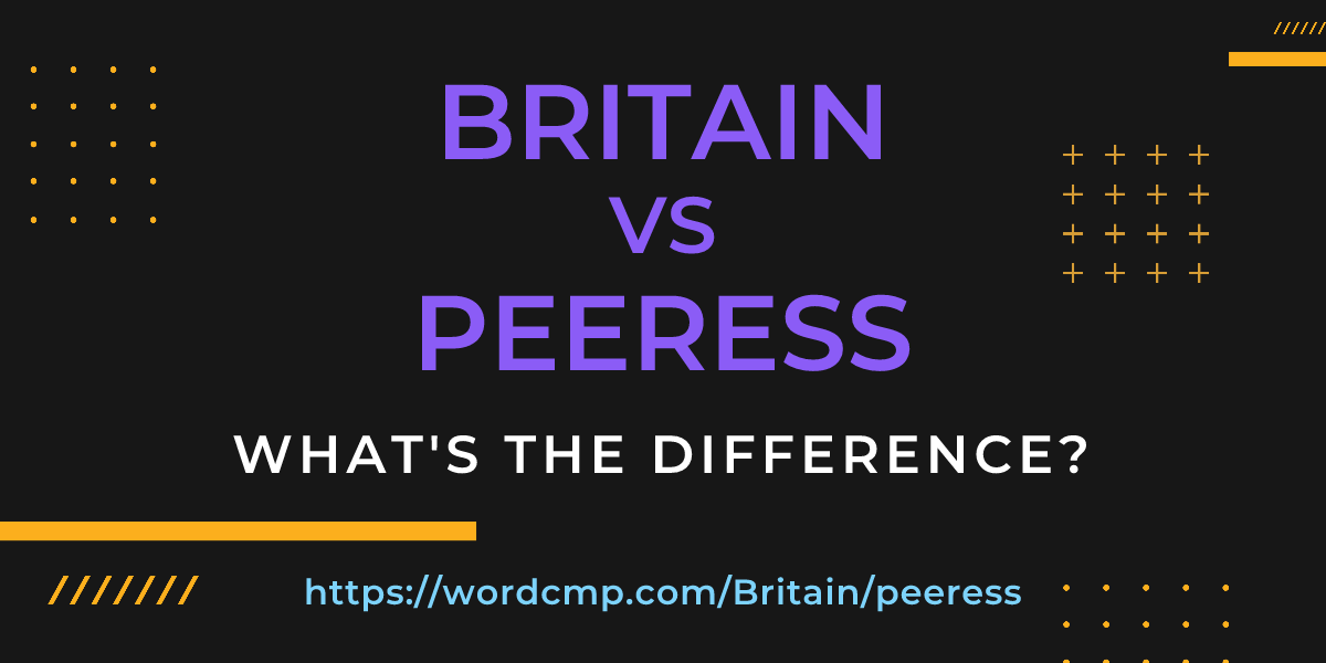 Difference between Britain and peeress