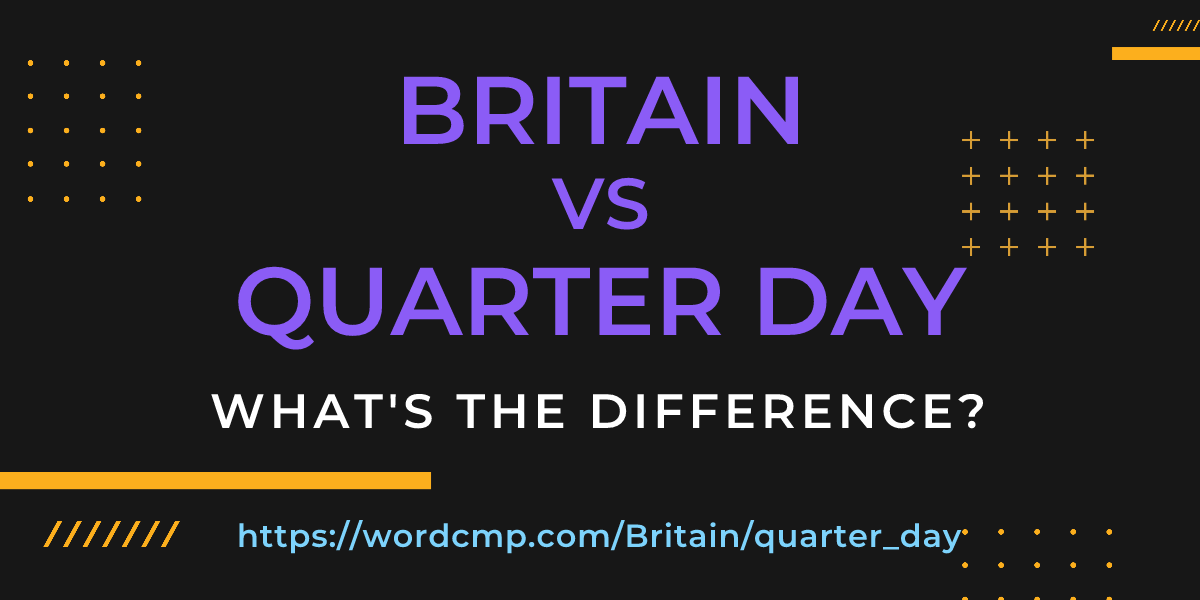 Difference between Britain and quarter day