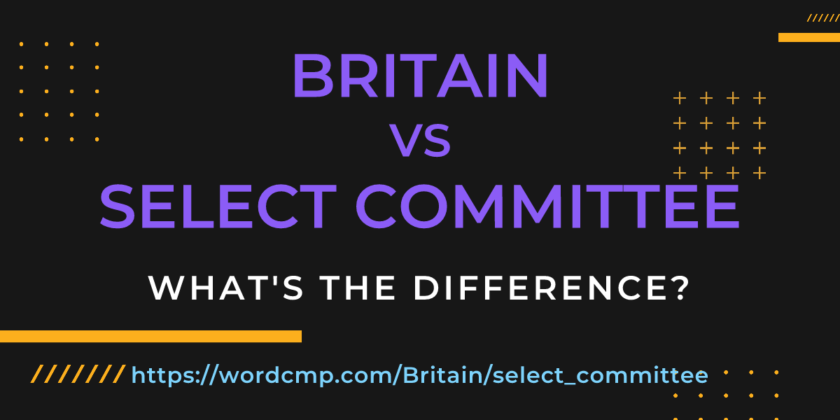 Difference between Britain and select committee