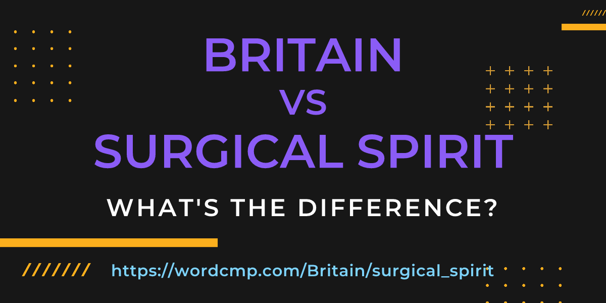 Difference between Britain and surgical spirit