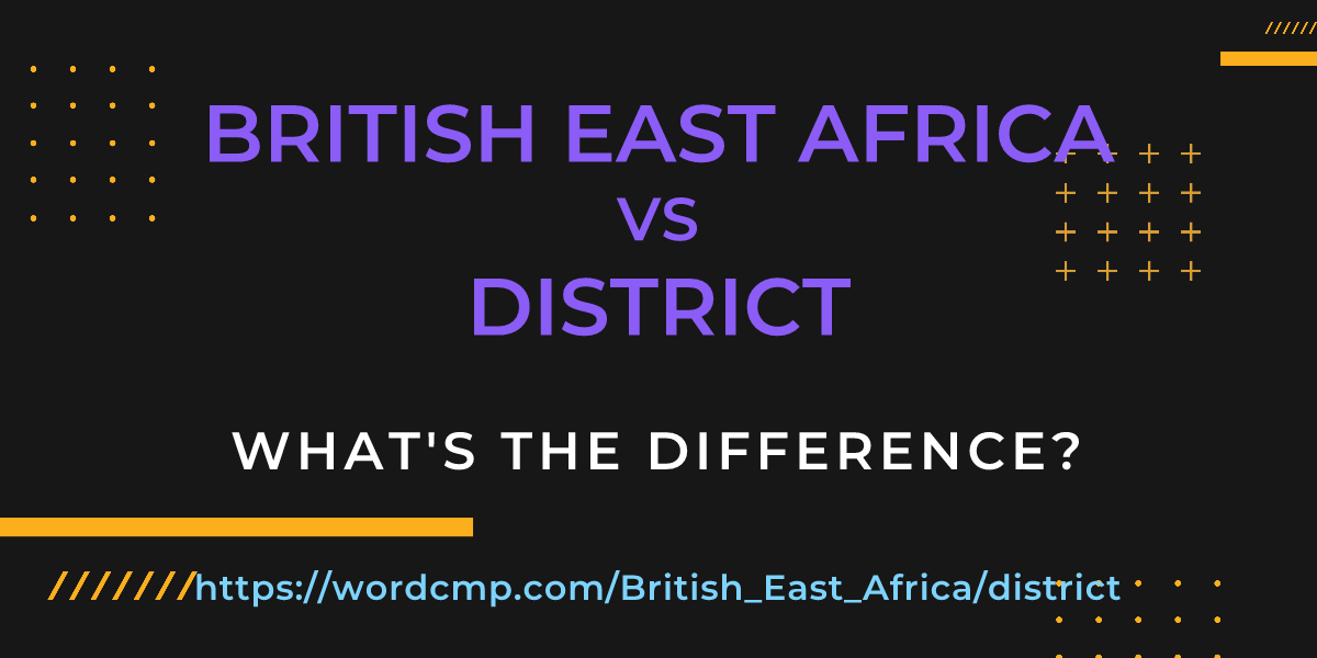 Difference between British East Africa and district
