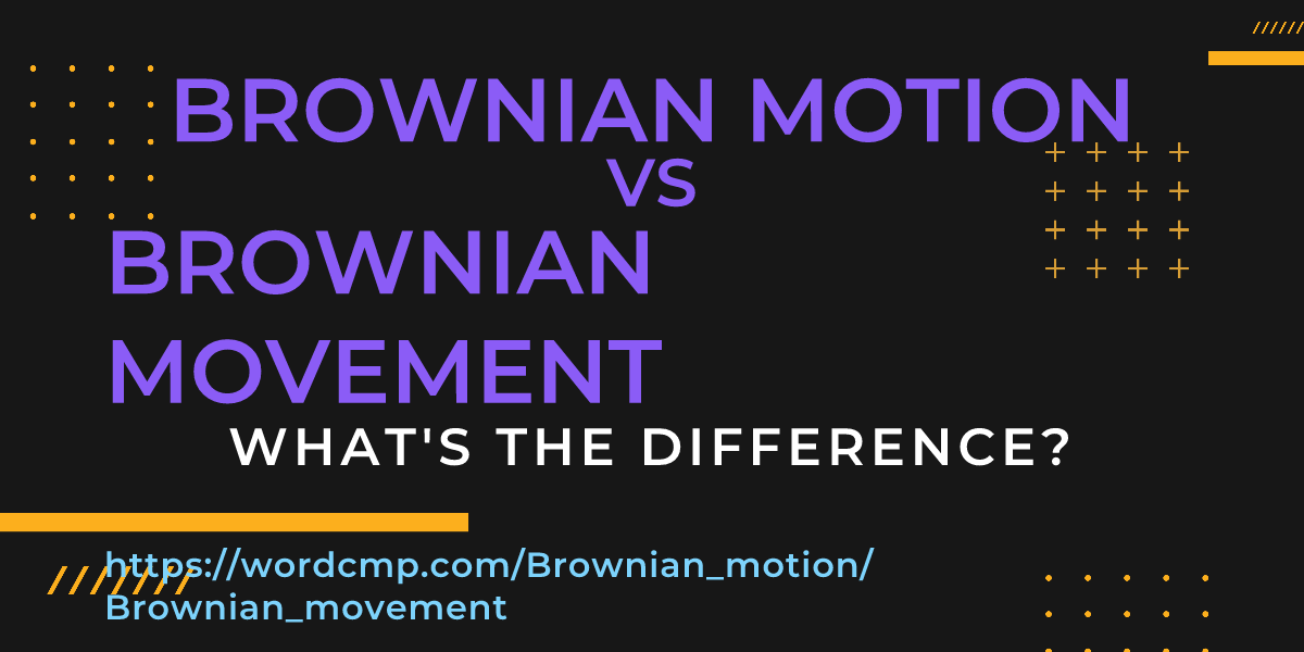 Difference between Brownian motion and Brownian movement