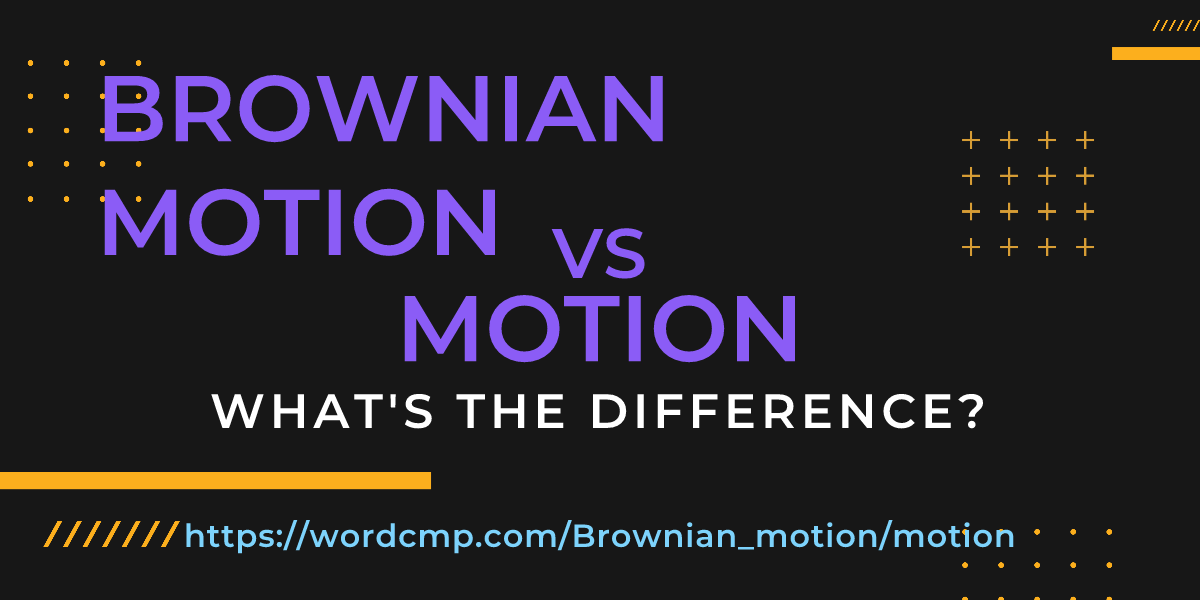 Difference between Brownian motion and motion