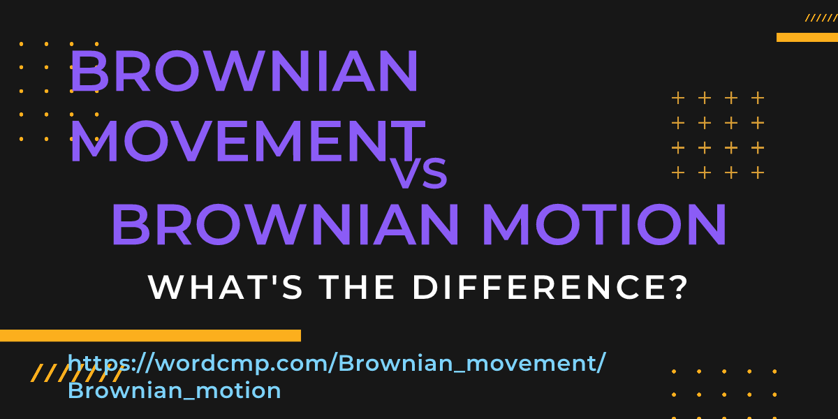 Difference between Brownian movement and Brownian motion