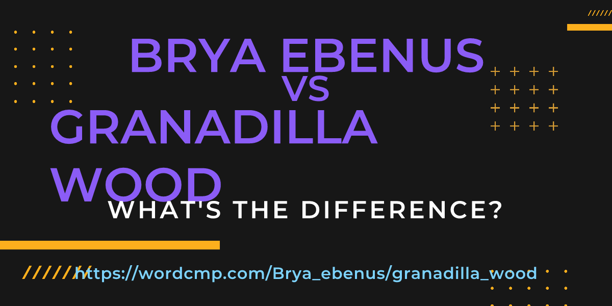 Difference between Brya ebenus and granadilla wood