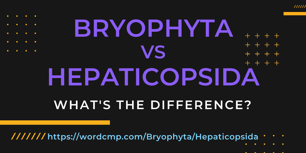Difference between Bryophyta and Hepaticopsida
