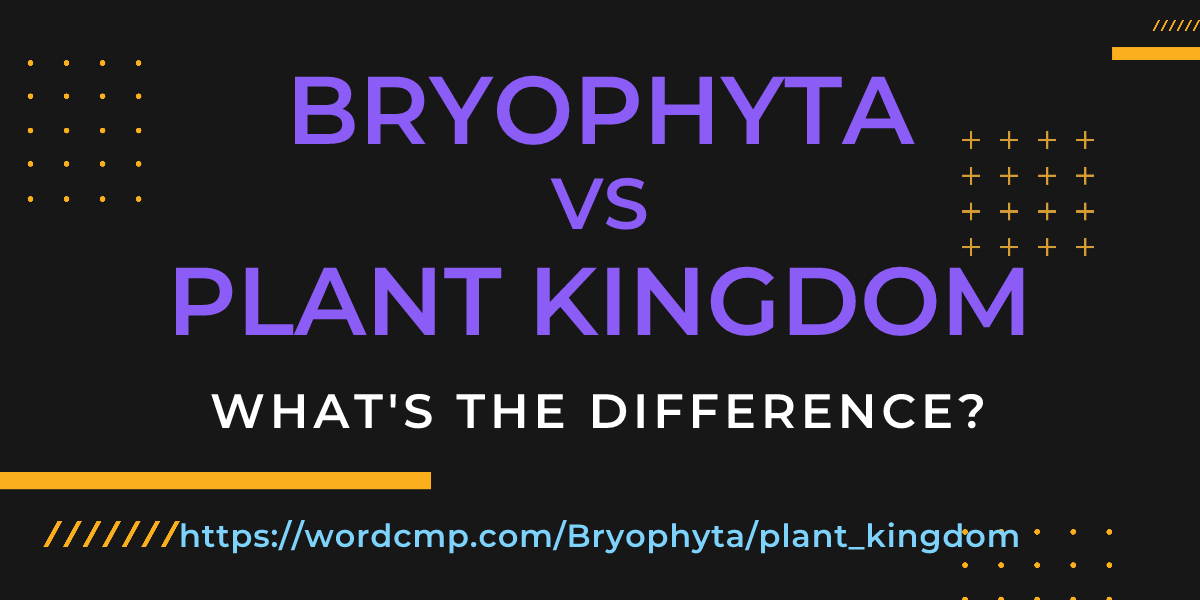 Difference between Bryophyta and plant kingdom