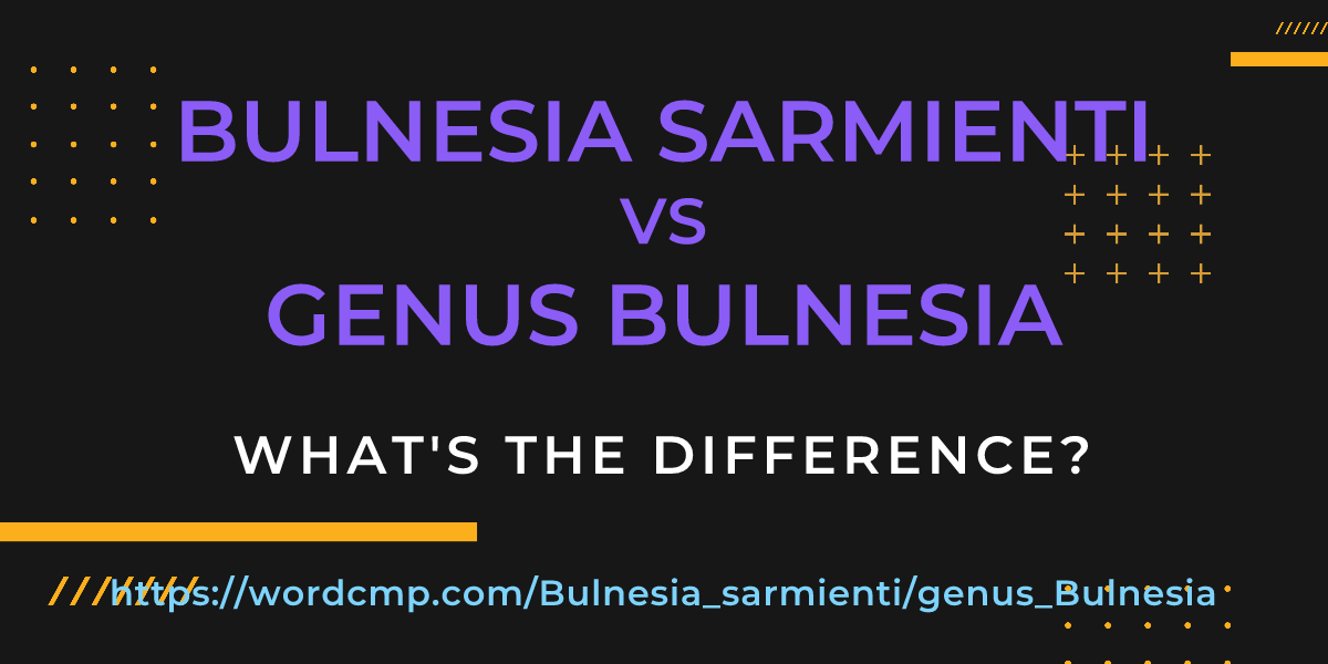Difference between Bulnesia sarmienti and genus Bulnesia