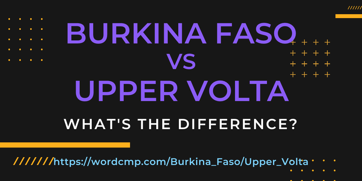 Difference between Burkina Faso and Upper Volta
