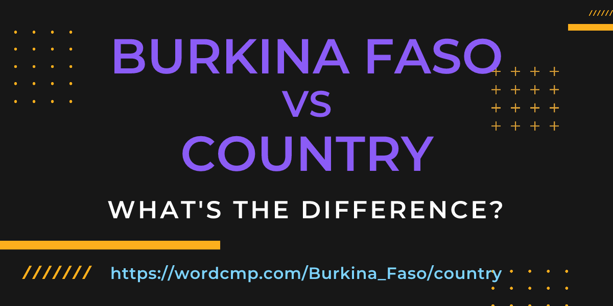 Difference between Burkina Faso and country