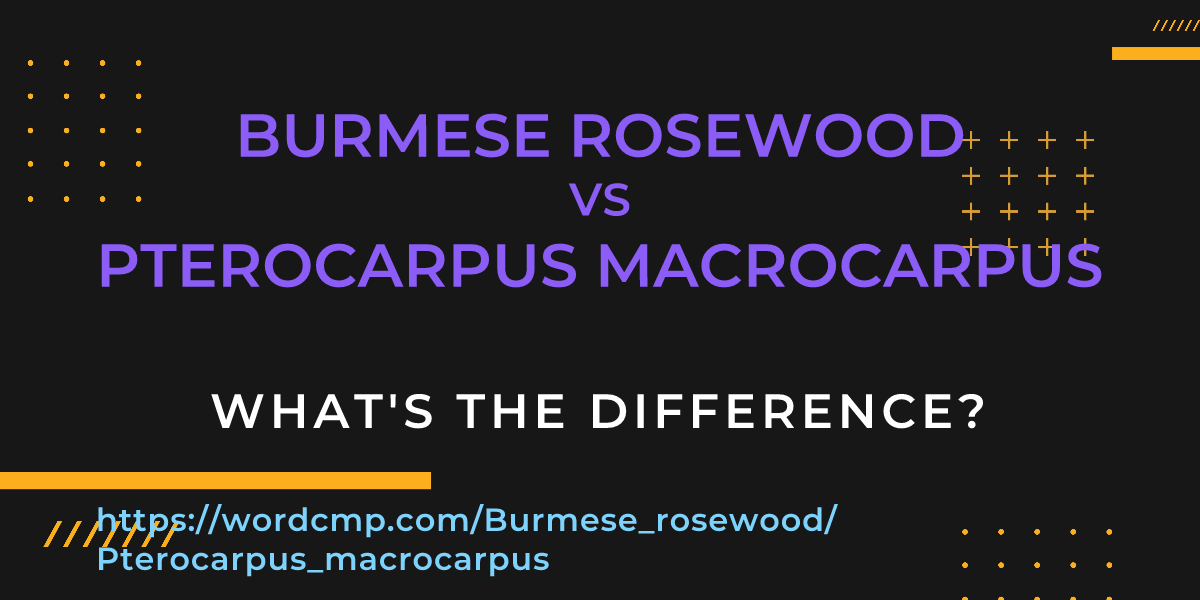 Difference between Burmese rosewood and Pterocarpus macrocarpus