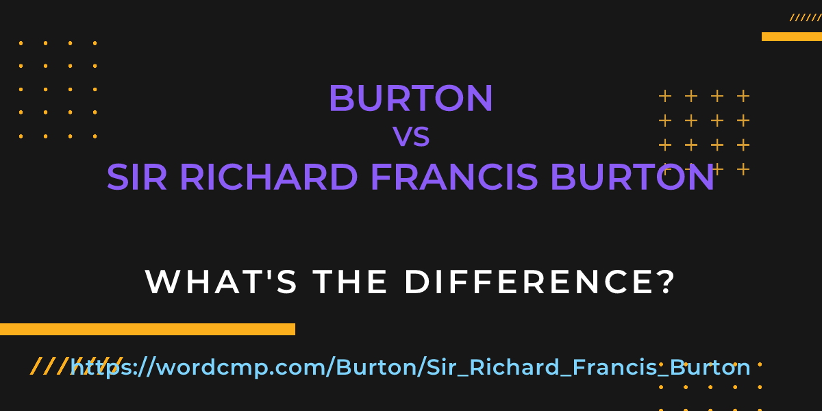 Difference between Burton and Sir Richard Francis Burton