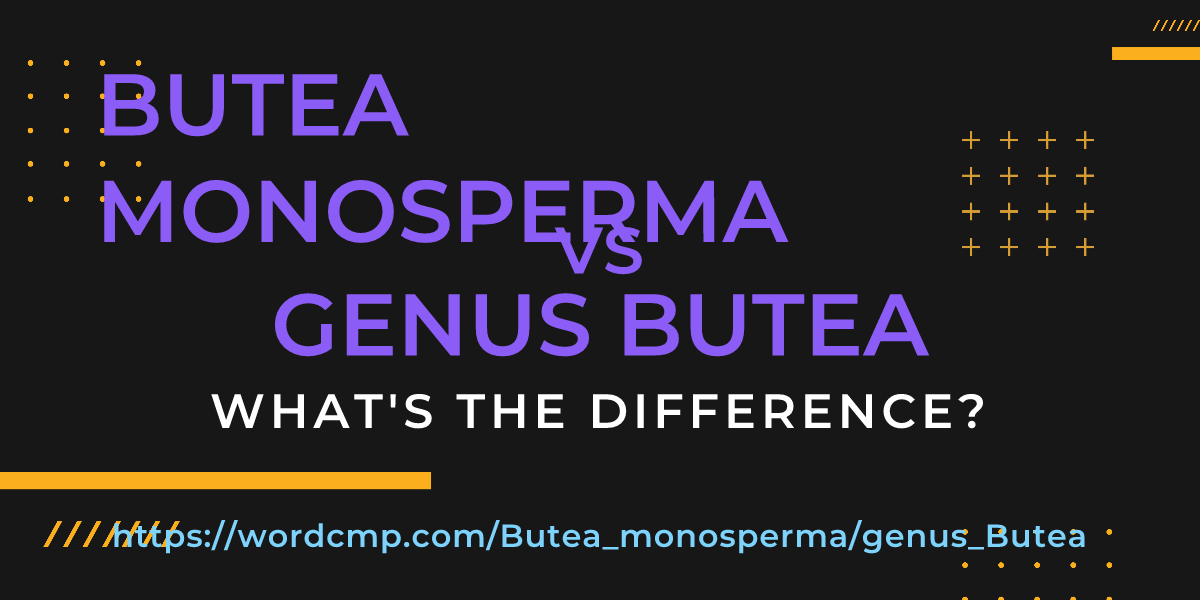 Difference between Butea monosperma and genus Butea