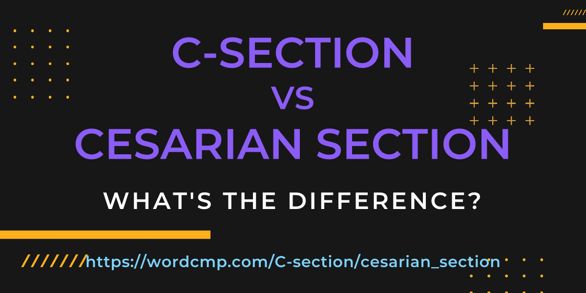 Difference between C-section and cesarian section