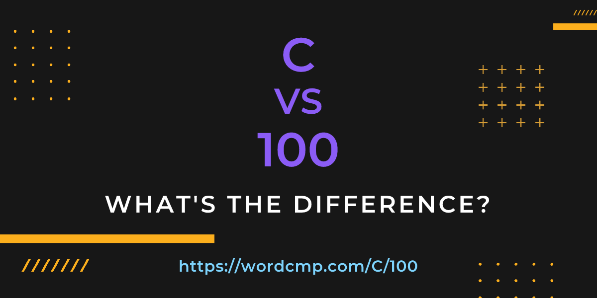 Difference between C and 100
